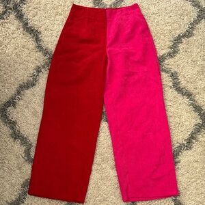 SHEIN Women’s Red/Pink Corduroy Pants Size 4 (Small)